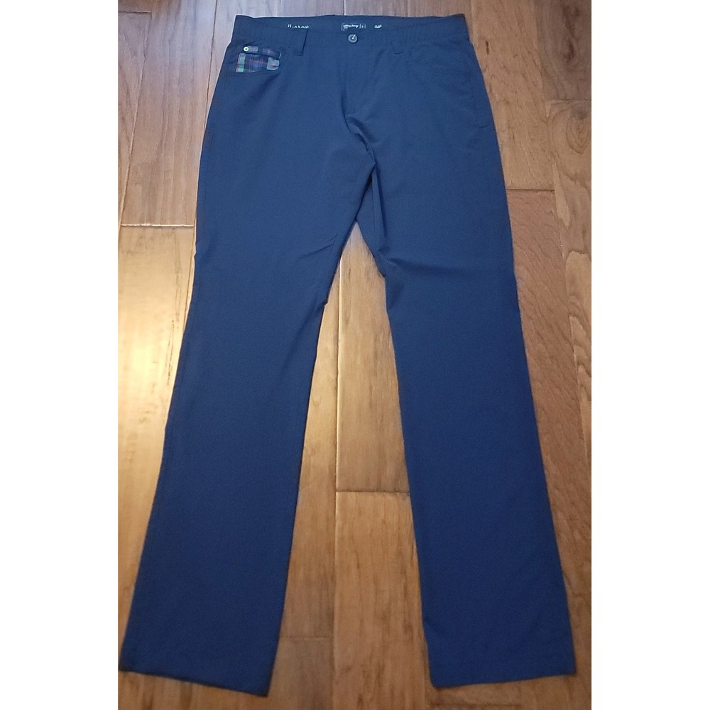 William Murray Men's Navy Straight Fit Performance‎ Chino Golf Pants Sz 34x33